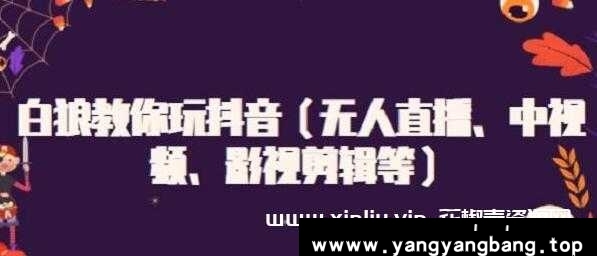 白狼教你玩抖音【无人直播、中视频、影视剪辑等】