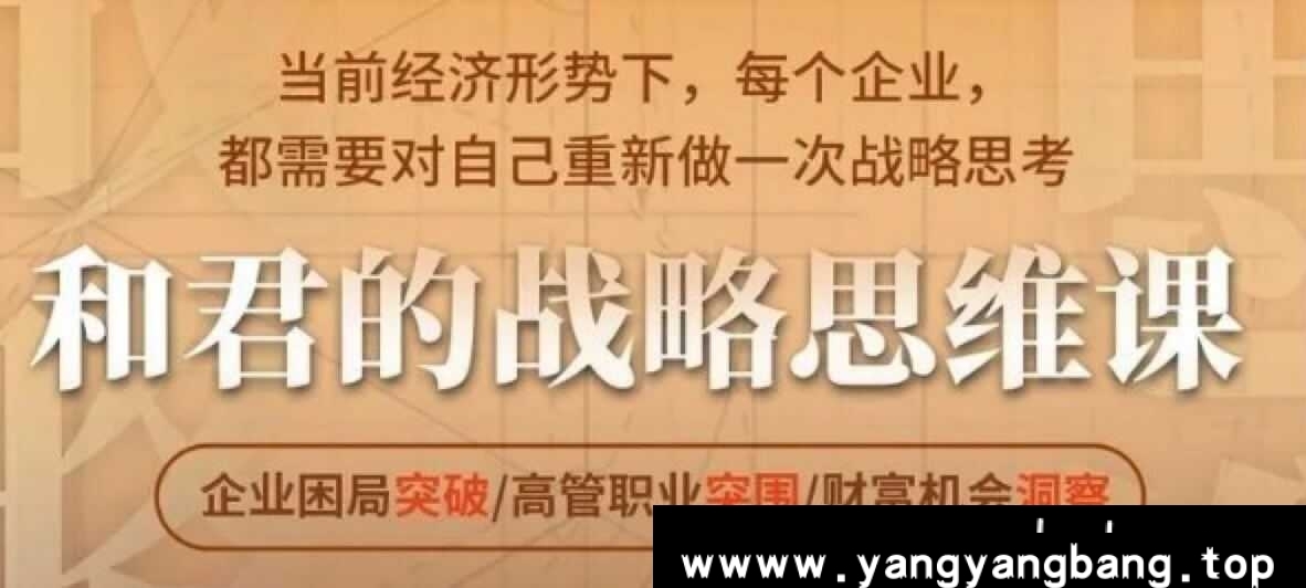 《和君战略思维课》培训课程讲座视频
